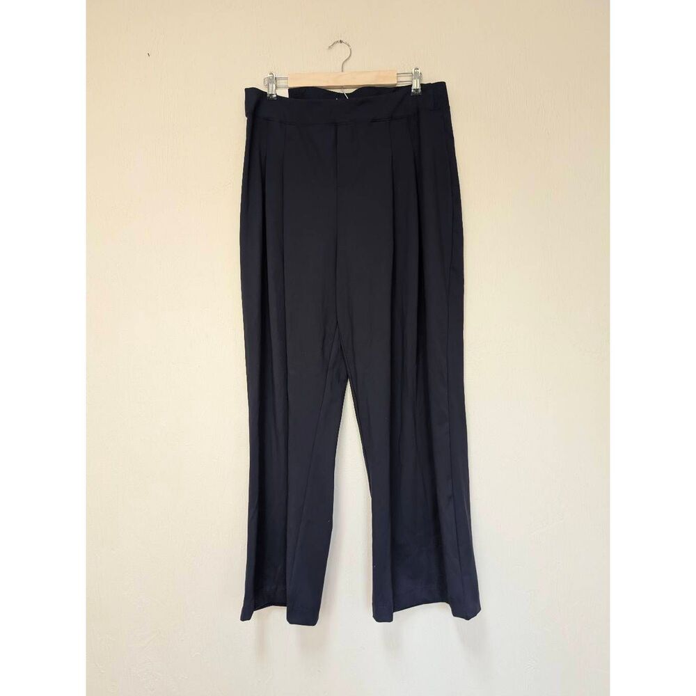 Rachel Zoe Womens Mid-rise Wide Leg Pull-on Pants Black XL NWT